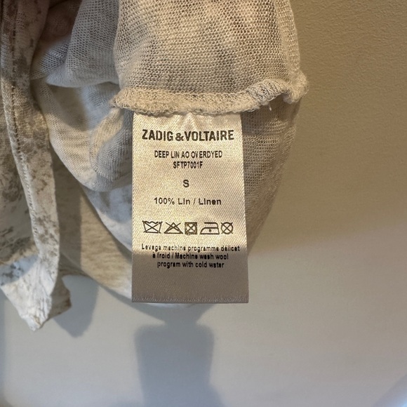 Zadig & Voltaire Linen Overdyed Wide Racerback Tank Top size small - Picture 5 of 6